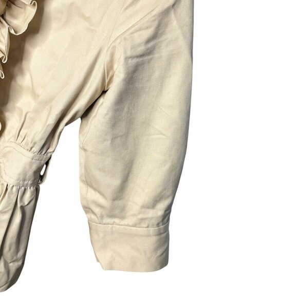 Manoush By‎ Anthropologie Jacket Womens Beige Ruffled 3/4 Sleeve Size M - Picture 3 of 9